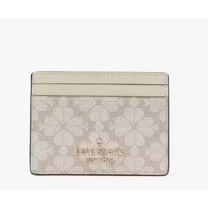 Kate‎ Spade “Spade” Flower Small Slim Card Holder Card Holder Dark Beige